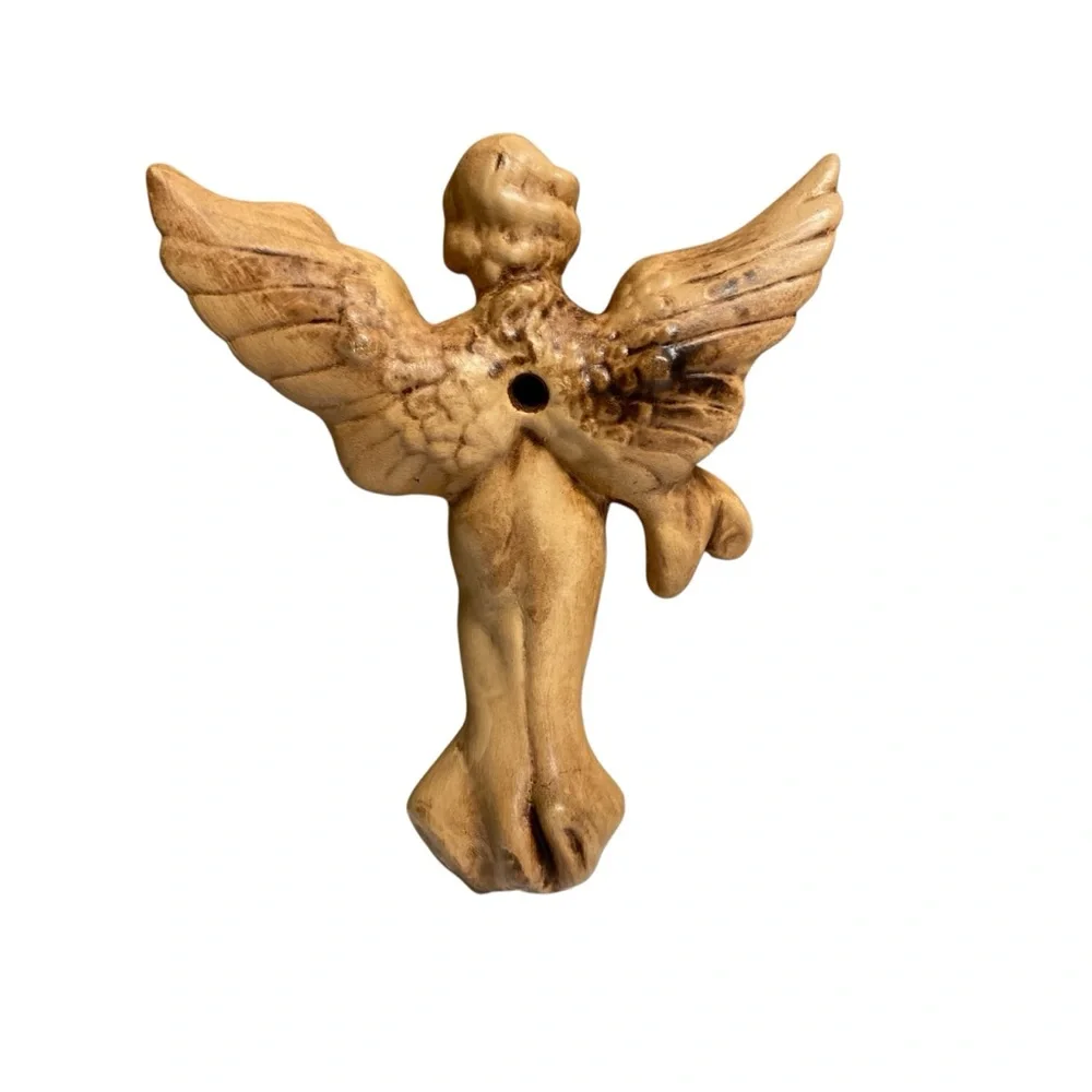 Vintage Angel Atlantic Mold 1970s Nativity Ceramic Replacements Brown